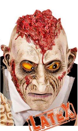 Zombie-mit-Gehirnwindungen-Maske aus Latex