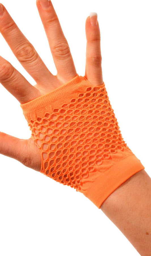 Kurze Netzhandschuhe orange