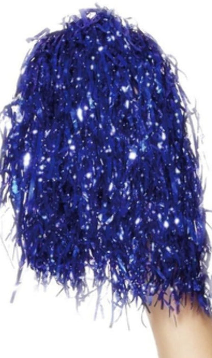 Pack 2 Pom Poms Metallic-Blau