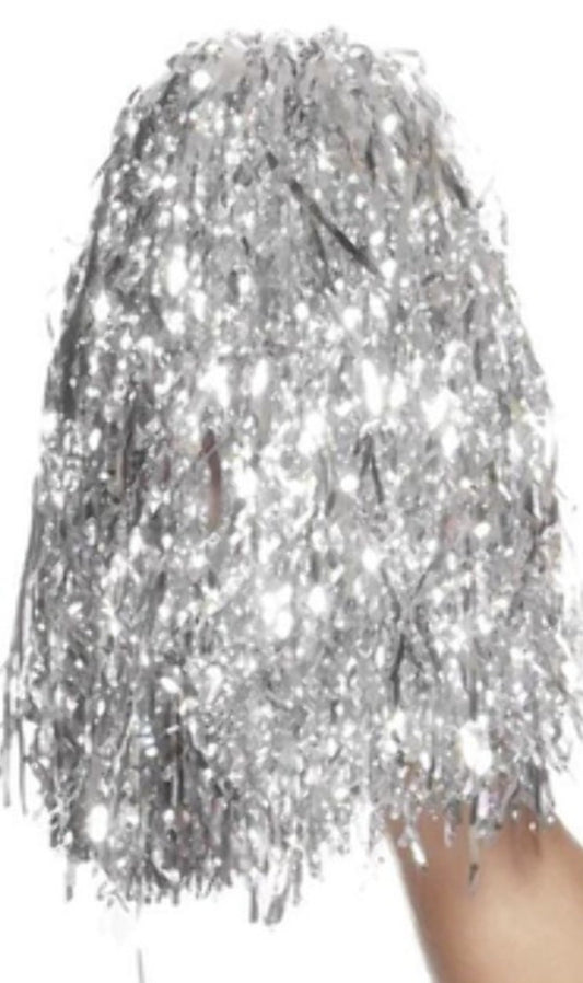 Pack 2  Pompoms Metallic-Silber