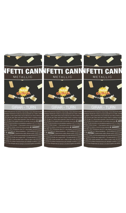Pack 3 goldene Konfettikanonen