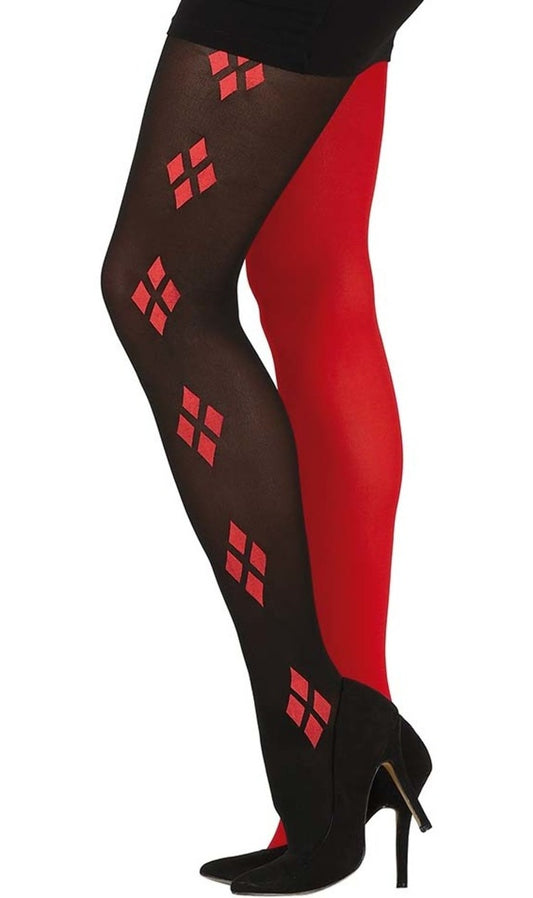 Zweifarbiges Harlekin Strumpfhose