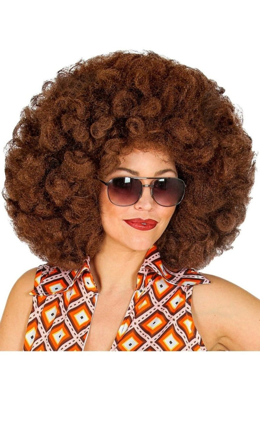 Braune Afro-Perücke Plus