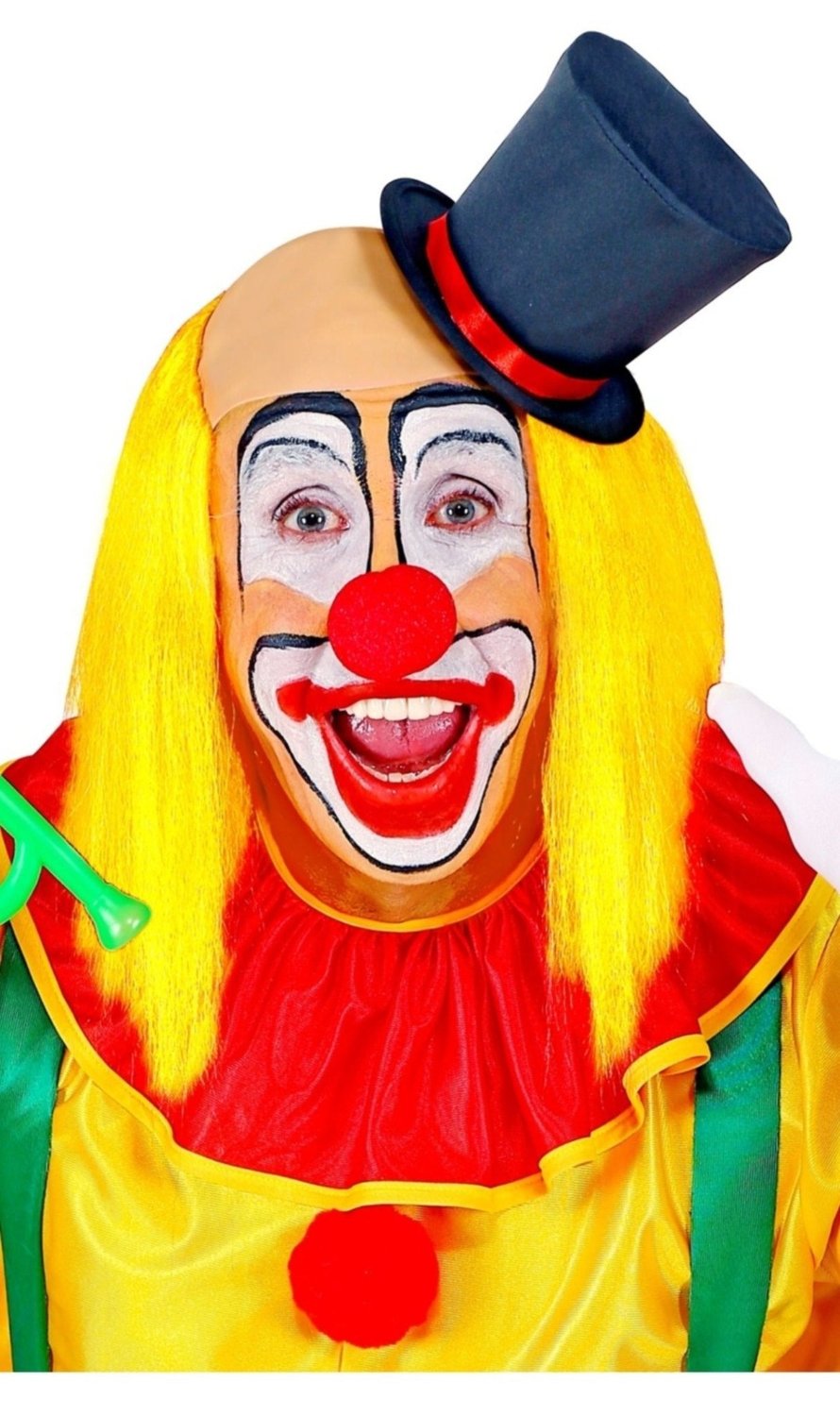 Gelbe Clown Perücke mit Glatze