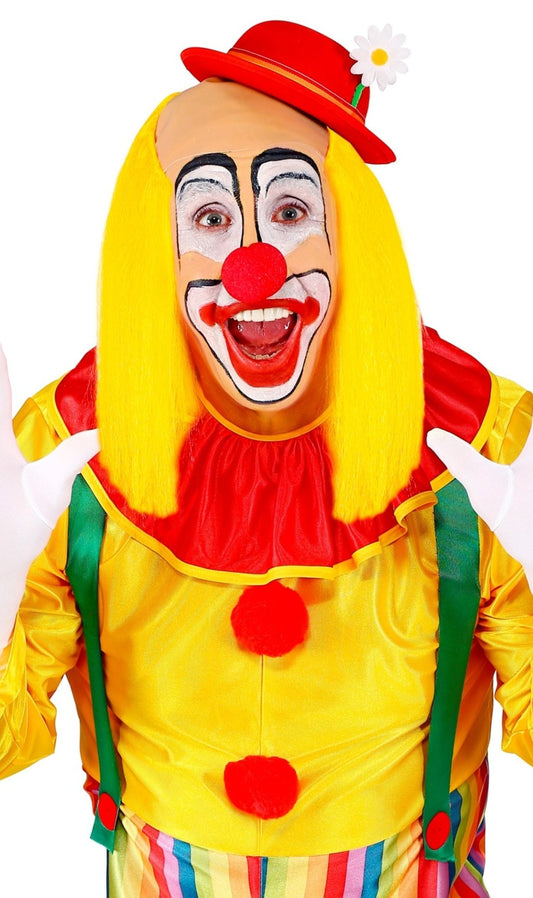 Gelbe Clown Perücke mit Glatze