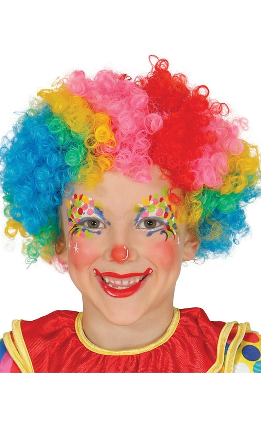 Clown Perücke Vielfarbig Eco für Kinder