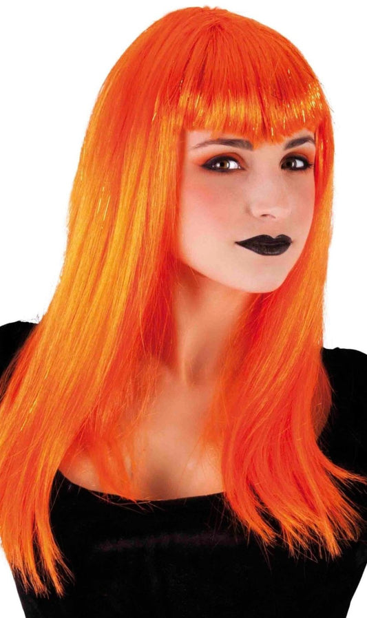 Perücke für freche Vampirin orange