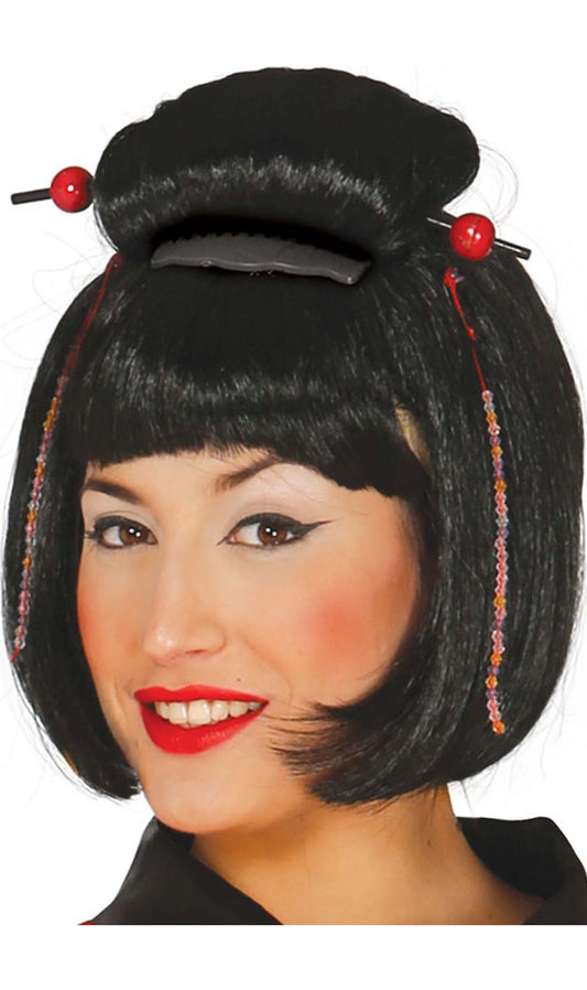 Geisha-Perücke mit kurzen Haaren