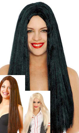 Perücke mit langen, glatten Haaren mit verschiedenen Farbtönen
