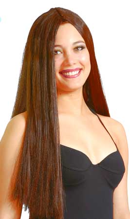 Perücke mit langen, glatten Haaren mit verschiedenen Farbtönen
