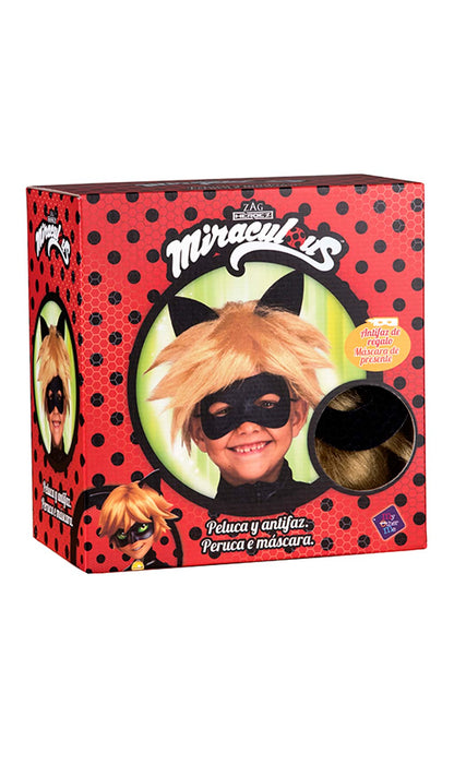 Perücke und Augenmaske Cat Noir™ für Kinder