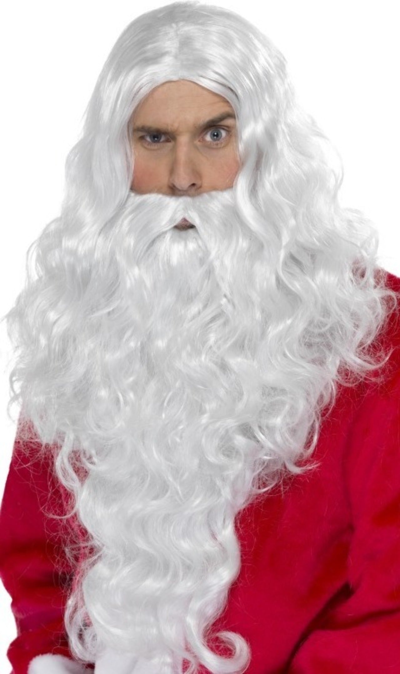 Lange Perücke und Bart für Weihnachtsmann