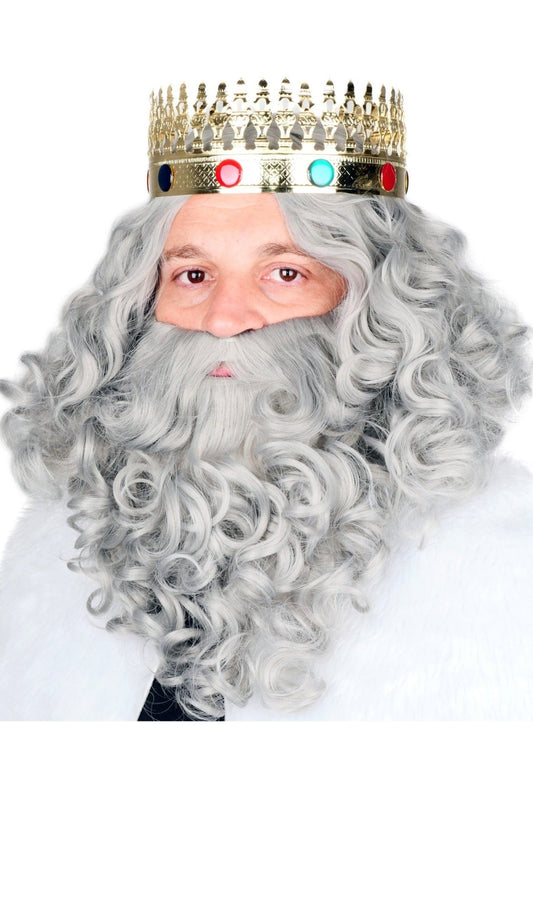 Heiliger König Perücke und Bart grau