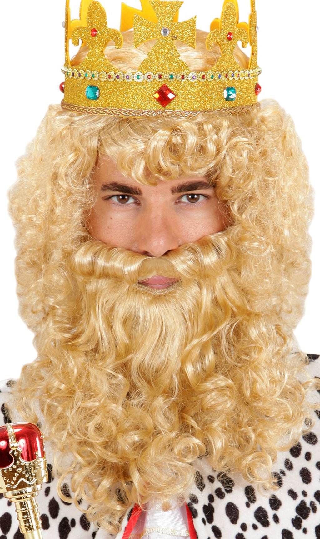 König Perücke und Bart blond