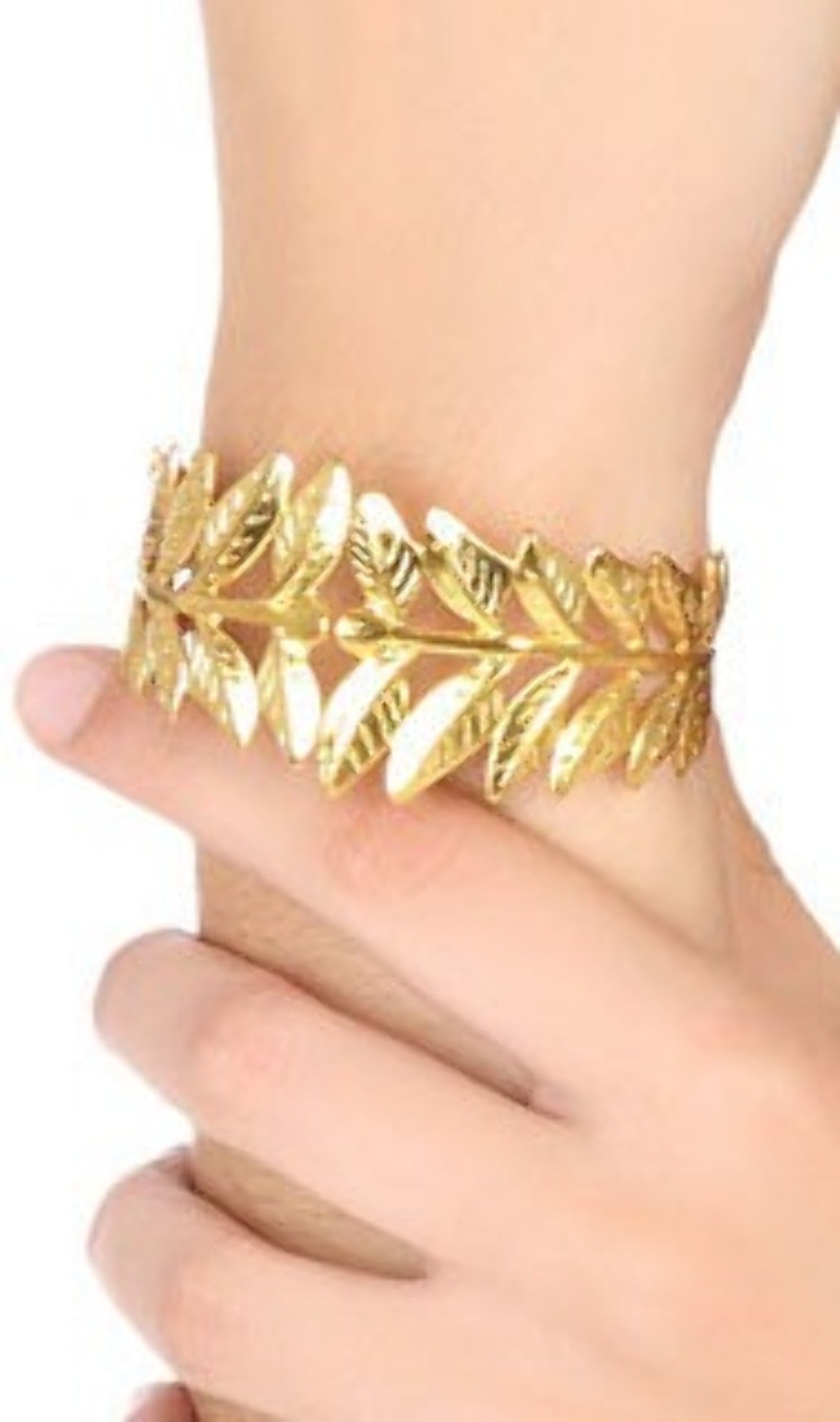 Lorbeer Armband golden