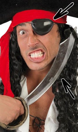 Piratensäbel und Augenklappe