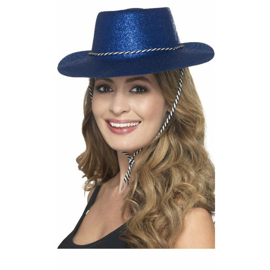 Sombrero de Vaquero Azul Purpurina | Don Disfraz