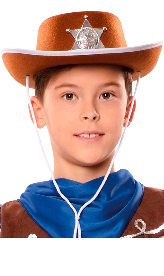 Brauner Cowboyhut für Kinder