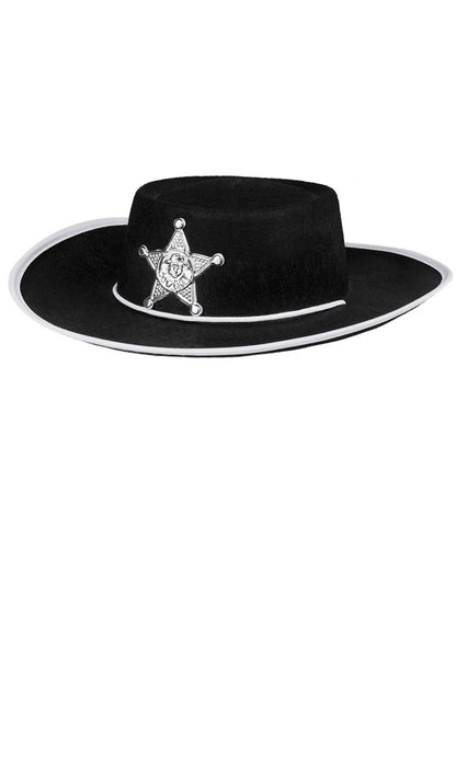 Schwarze Sheriff-Hut für Kinder