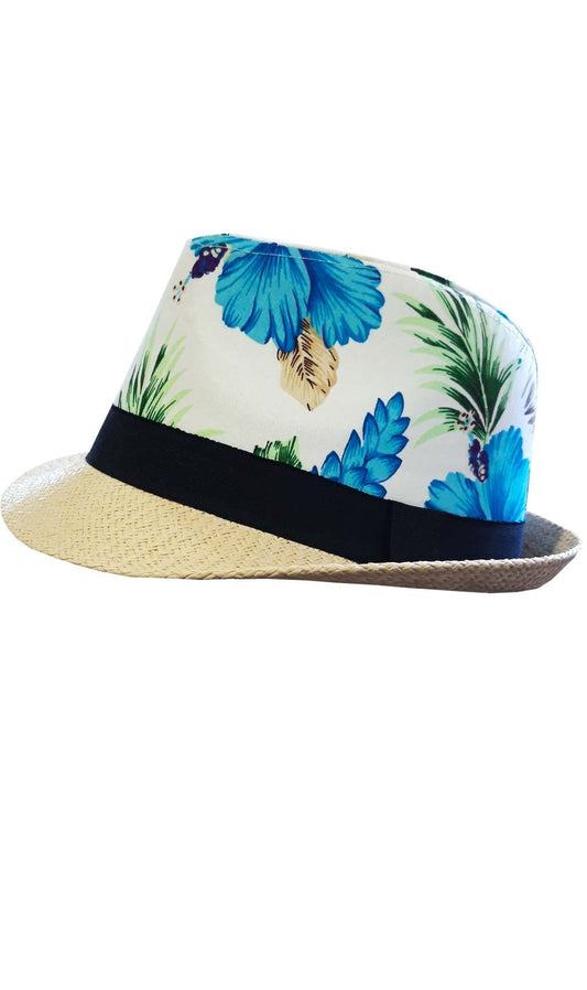 Hawaii Hut Blumen blau