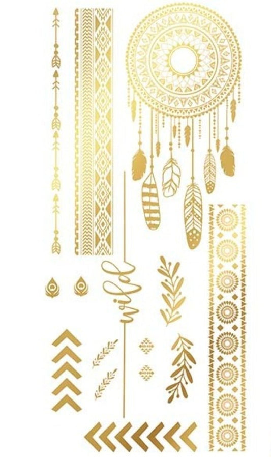 Goldene Hippie-Tattoos