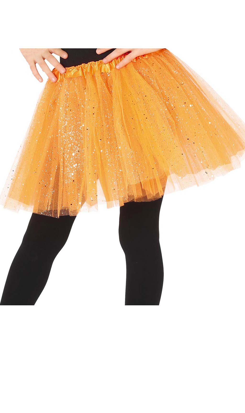 Glitzer Tutu orange für Kinder