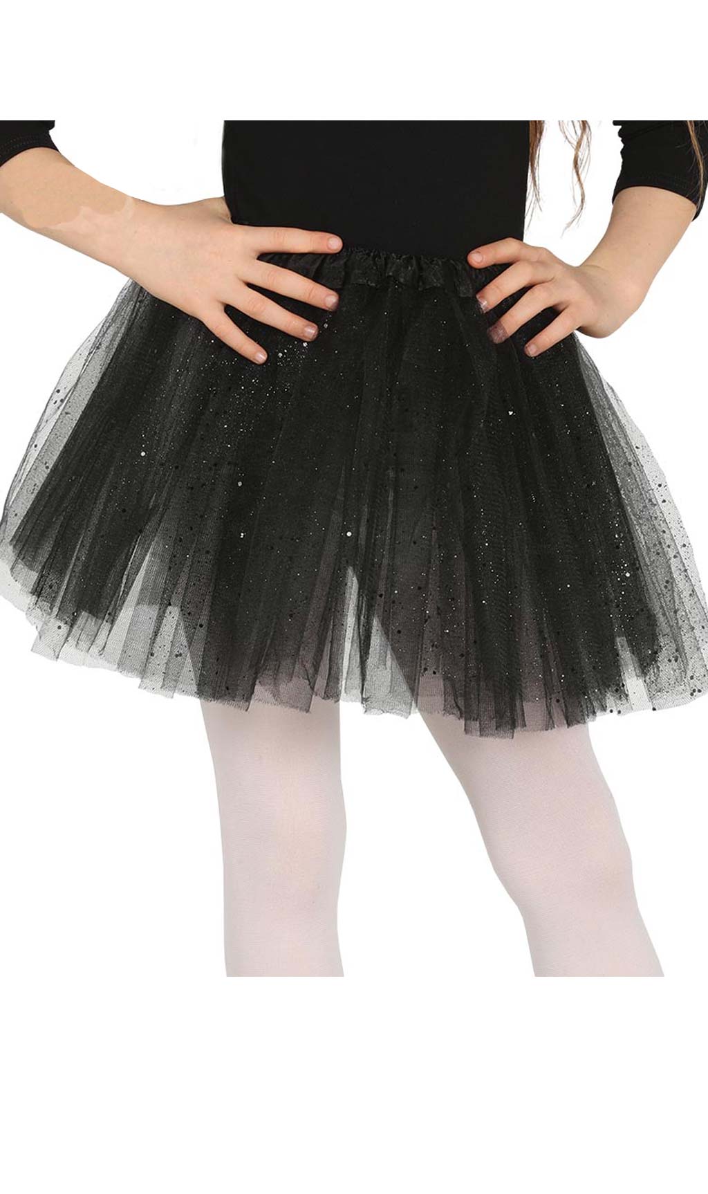 Glitzer Tutu schwarz für Kinder